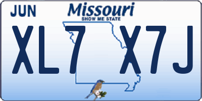 MO license plate XL7X7J