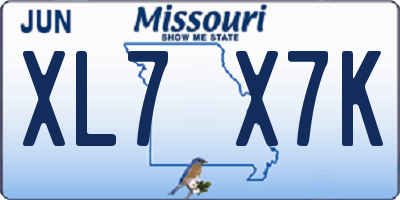 MO license plate XL7X7K