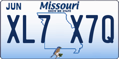 MO license plate XL7X7Q