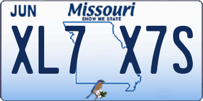 MO license plate XL7X7S