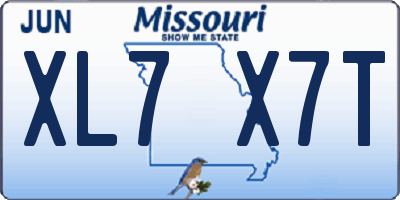 MO license plate XL7X7T