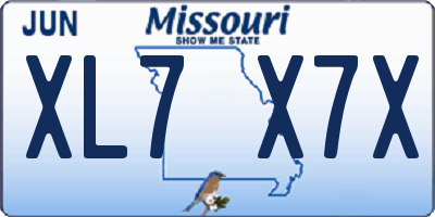 MO license plate XL7X7X
