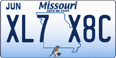 MO license plate XL7X8C