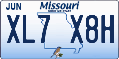 MO license plate XL7X8H