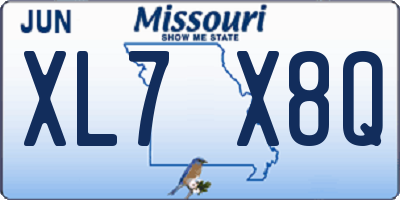 MO license plate XL7X8Q