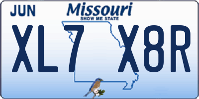 MO license plate XL7X8R