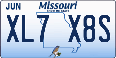MO license plate XL7X8S