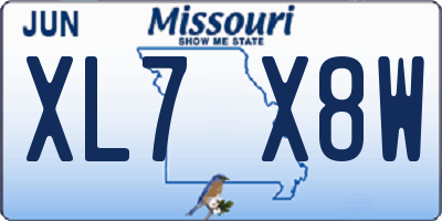 MO license plate XL7X8W