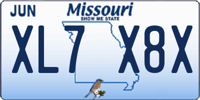 MO license plate XL7X8X