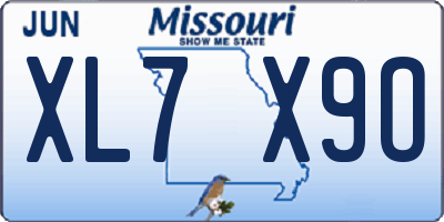 MO license plate XL7X9O