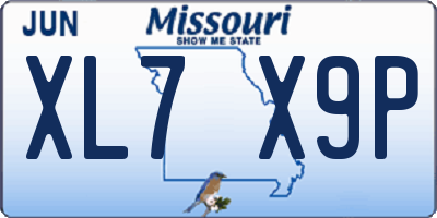 MO license plate XL7X9P