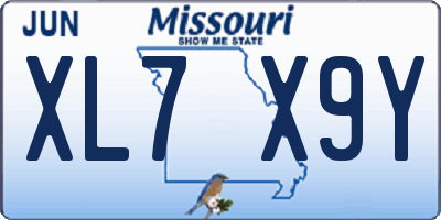 MO license plate XL7X9Y