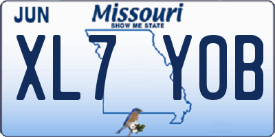 MO license plate XL7Y0B