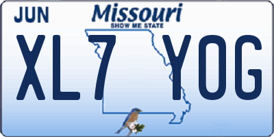 MO license plate XL7Y0G