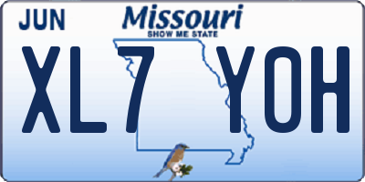 MO license plate XL7Y0H