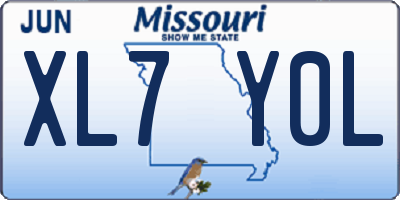 MO license plate XL7Y0L