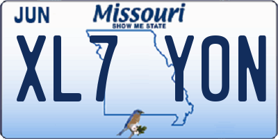 MO license plate XL7Y0N