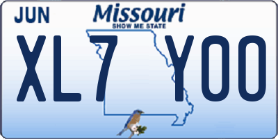 MO license plate XL7Y0O