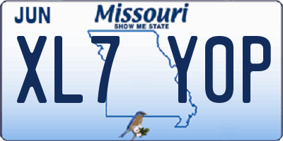MO license plate XL7Y0P