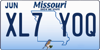 MO license plate XL7Y0Q