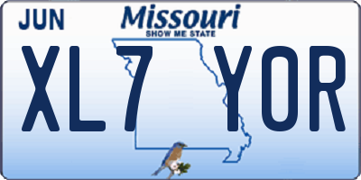 MO license plate XL7Y0R
