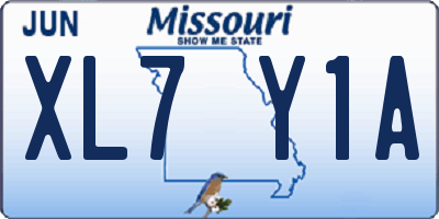 MO license plate XL7Y1A