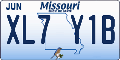 MO license plate XL7Y1B