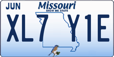 MO license plate XL7Y1E