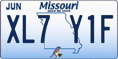 MO license plate XL7Y1F