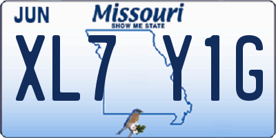 MO license plate XL7Y1G