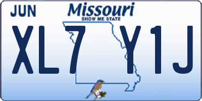 MO license plate XL7Y1J