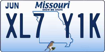 MO license plate XL7Y1K