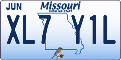 MO license plate XL7Y1L
