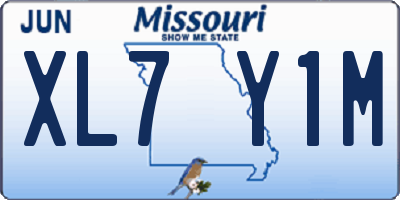 MO license plate XL7Y1M