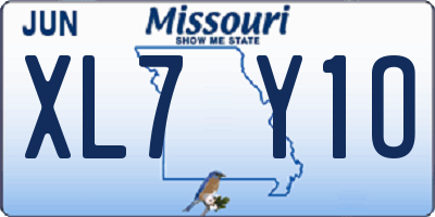 MO license plate XL7Y1O