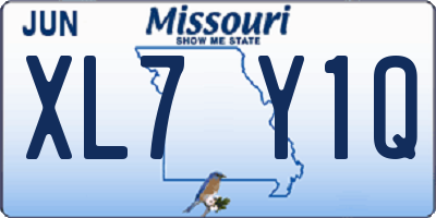MO license plate XL7Y1Q