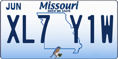 MO license plate XL7Y1W