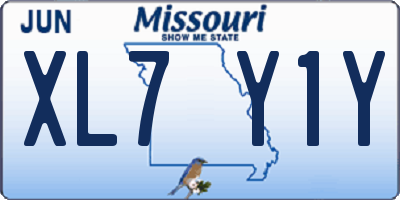 MO license plate XL7Y1Y
