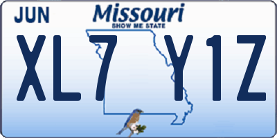 MO license plate XL7Y1Z
