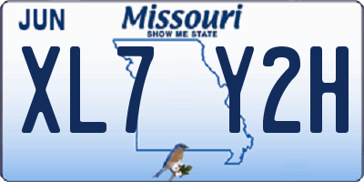 MO license plate XL7Y2H