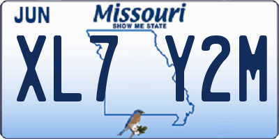 MO license plate XL7Y2M