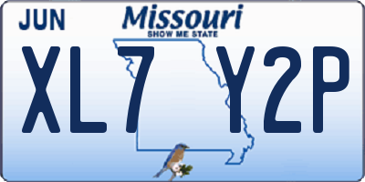 MO license plate XL7Y2P