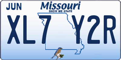 MO license plate XL7Y2R