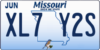 MO license plate XL7Y2S