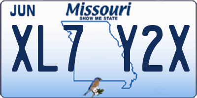 MO license plate XL7Y2X