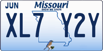 MO license plate XL7Y2Y