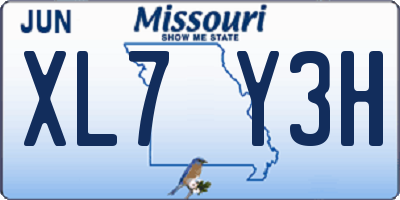 MO license plate XL7Y3H