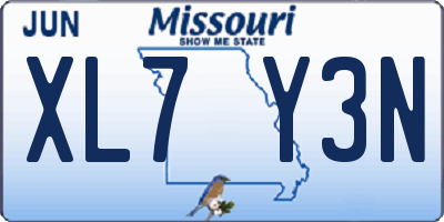 MO license plate XL7Y3N