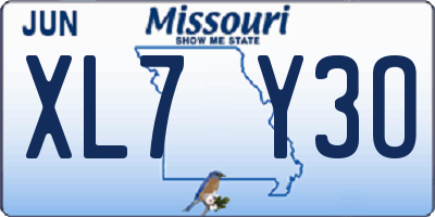 MO license plate XL7Y3O