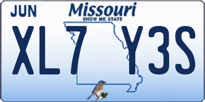 MO license plate XL7Y3S